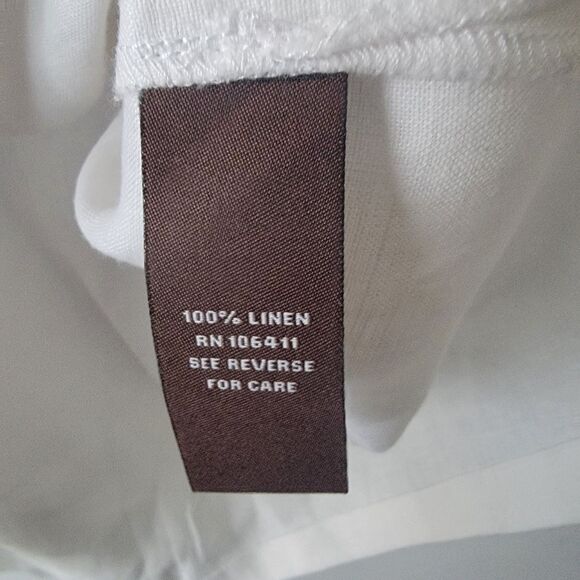 Adrienne Vittadini studio womens 100% Linen Tunic top size 10 embroidery - Picture 7 of 7